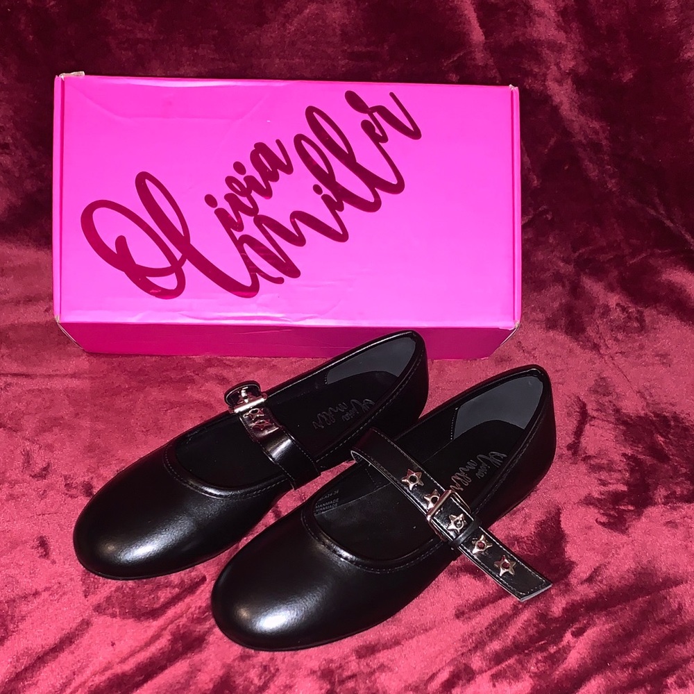 Olivia Miller Black Star-Studded Mary Janes